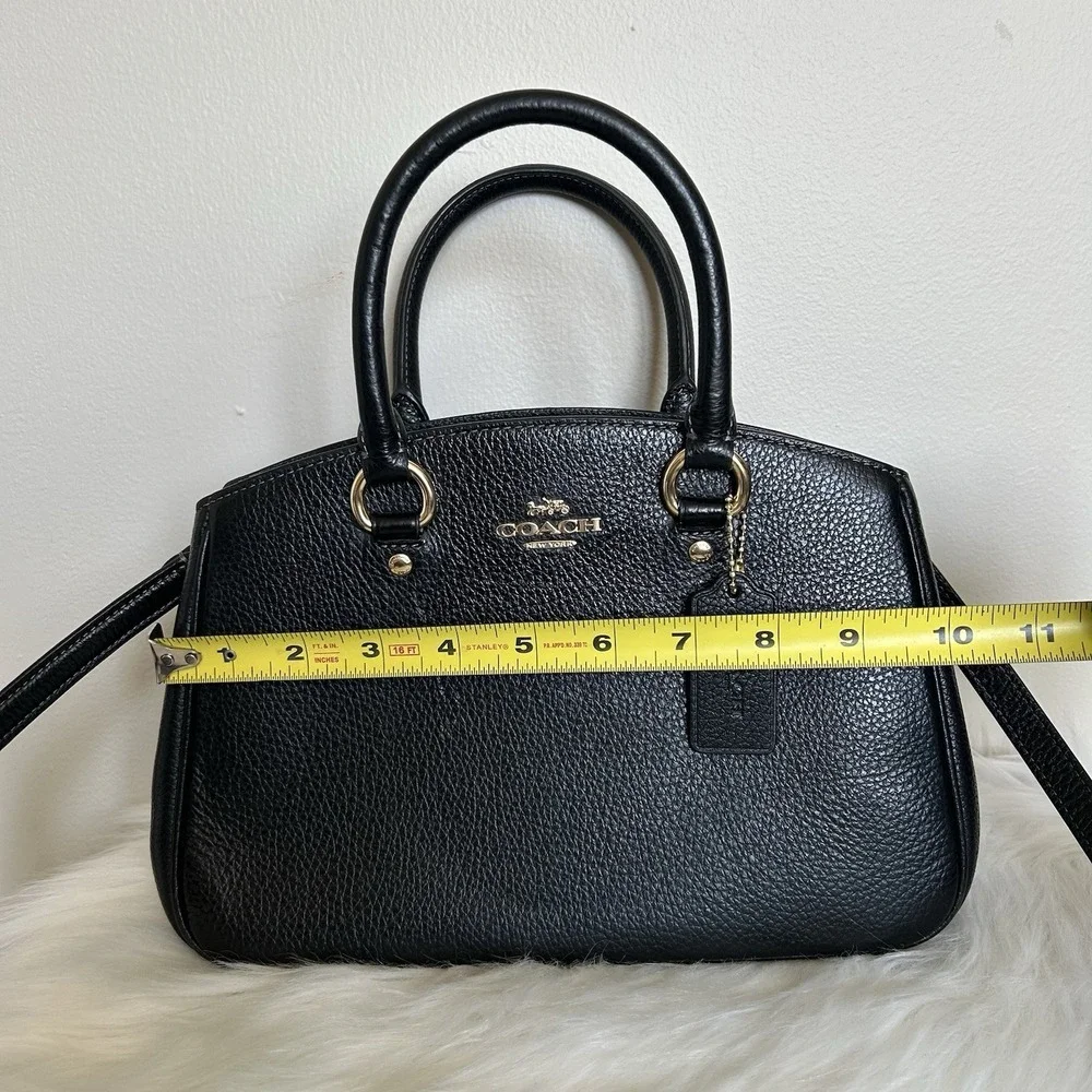 Coach Savannah Small Black Pebbled Leather Satchel Shoulder Bag Excellent - Picture 14 of 16